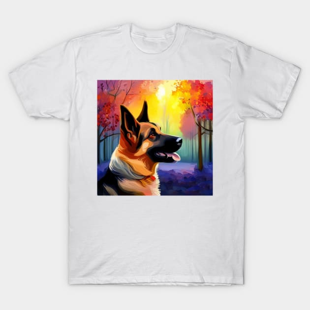 German Shepherd in the Forest T-Shirt by DestructoKitty